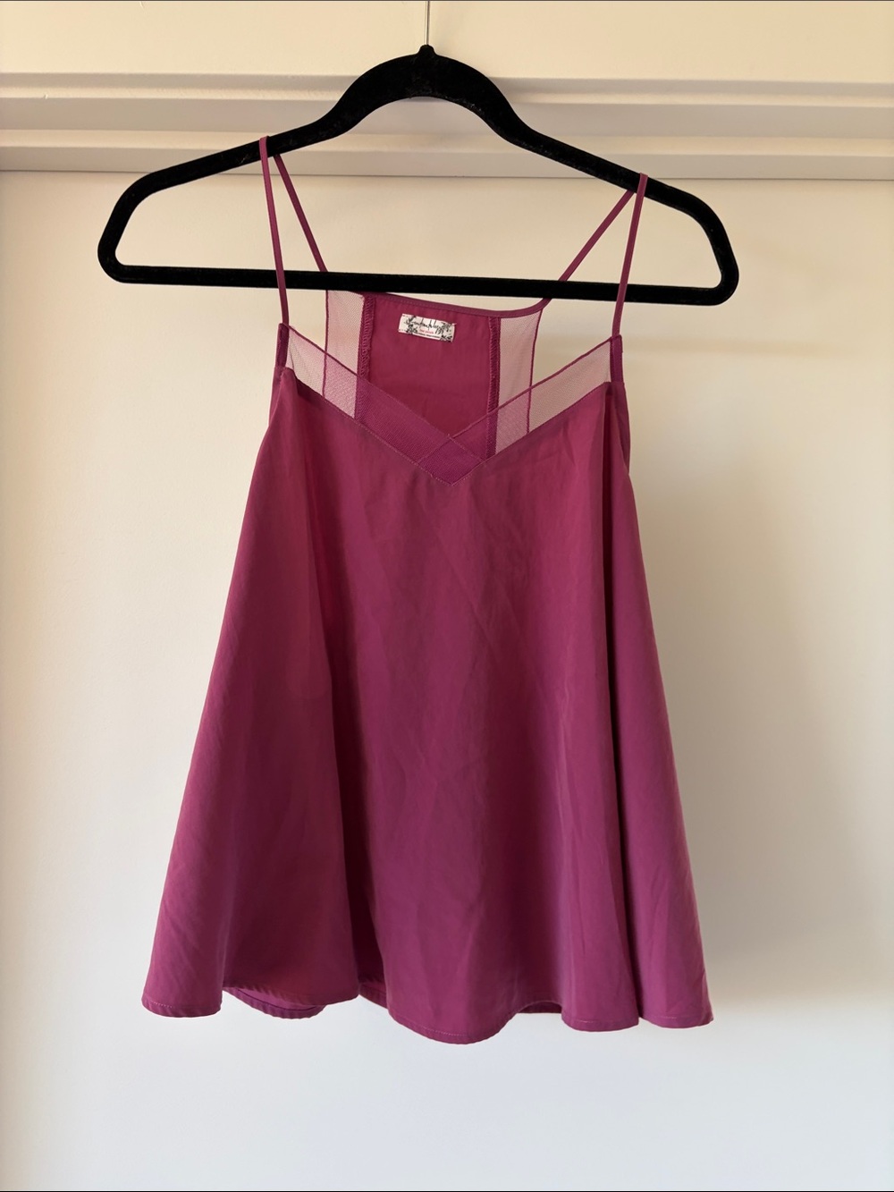 Free People Flowy V-Neck Double-Strap Cami - Berry